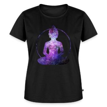 BUDDHA - Frauen Premium Bio T-Shirt - Schwarz - Vorne - Selfina (174cm)