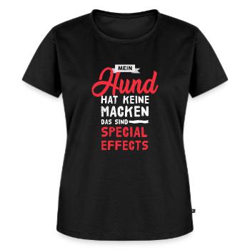 Hund Hunde Haustier Geschenk Spruch Motiv lustig - Frauen Premium Bio T-Shirt - Schwarz - Vorne - Selfina (174cm)