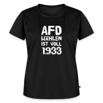 Gegen Rassismus Nazis Gewalt Hass Gutmensch AfD - Frauen Premium Bio T-Shirt - Schwarz - Vorne - Selfina (174cm)