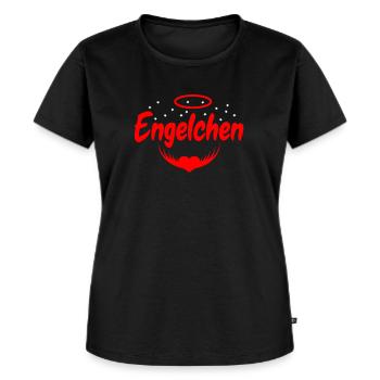 Engel Teufel Kostüm Partner Outfit Engelchen - Frauen Premium Bio T-Shirt - Schwarz - Vorne - Selfina (174cm)