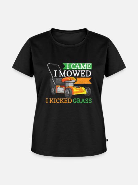 Rasenmäher Landschaftsbau Mähen Mäher - Frauen Premium Bio T-Shirt - Schwarz
