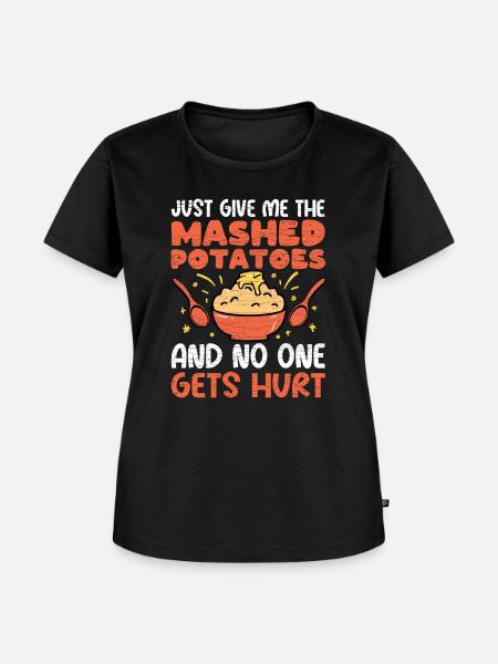 Kartoffelbrei Geschenk - Frauen Premium Bio T-Shirt - Schwarz