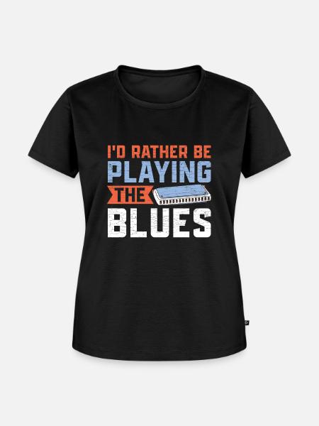 Mundharmonika Instrument - Frauen Premium Bio T-Shirt - Schwarz