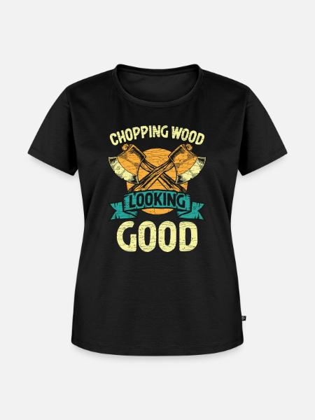 Holzfäller Lumberjack - Frauen Premium Bio T-Shirt - Schwarz