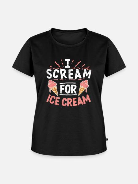 Ice Cream Eis - Frauen Premium Bio T-Shirt - Schwarz
