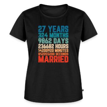 27 Jahre verheiratet Hochzeit Ehe Spruch Geschenk - Frauen Premium Bio T-Shirt - Schwarz - Vorne - Selfina (174cm)