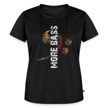 Mehr Bass ich liebe Bass - Frauen Premium Bio T-Shirt - Schwarz - Vorne - Selfina (174cm)
