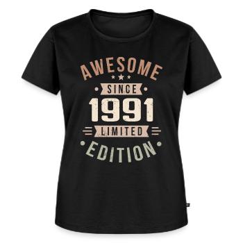 Original 1991 Jahrgang Vintage Geburtstag 1991 - Frauen Premium Bio T-Shirt - Schwarz - Vorne - Selfina (174cm)