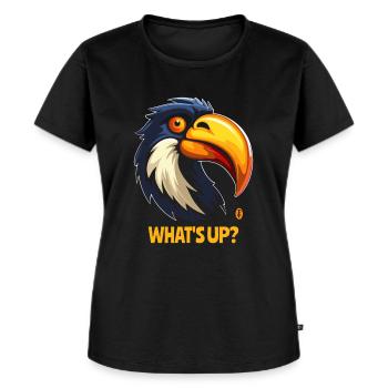 Was geht ab! Tukan Dschungel Vogel - Frauen Premium Bio T-Shirt - Schwarz - Vorne - Selfina (174cm)