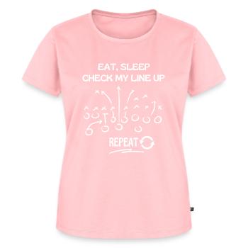 Manger Dormir Vérifier ma composition Répéter Fantasy Football - T-shirt Premium bio Femme - rose - Devant - AI Model Female 172 dark (172cm)