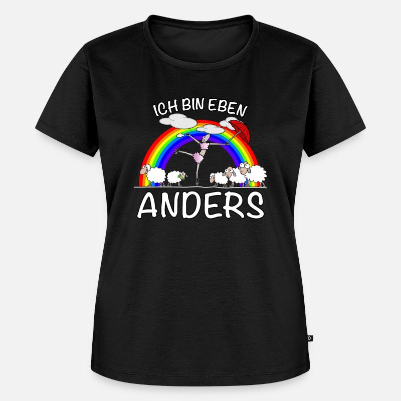 Ich bin anders - Frauen Premium Bio T-Shirt - Schwarz