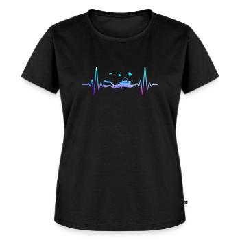 Heartbeat Diver Diving Gift - Women's Premium Organic T-shirt - black - Front - Selfina (174cm)