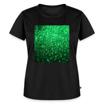 Funkelnder grüner Glitter - Frauen Premium Bio T-Shirt - Schwarz - Vorne - Selfina (174cm)
