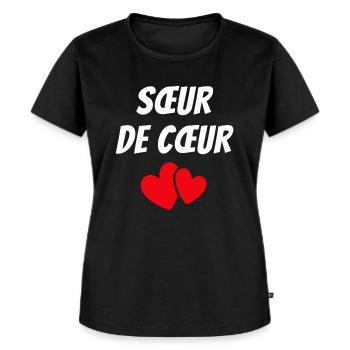 Sœur de cœur / meilleure amie - T-shirt Premium bio Femme - noir - Devant - Selfina (174cm)