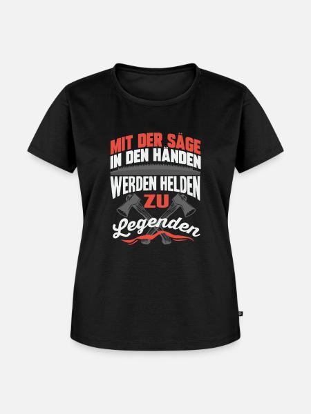 Förster Holzfäller Waldarbeiter - Frauen Premium Bio T-Shirt - Schwarz