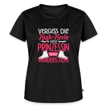 Wanderer Wandern Bergsteiger Spruch Bergsteigen - Frauen Premium Bio T-Shirt - Schwarz - Vorne - Selfina (174cm)