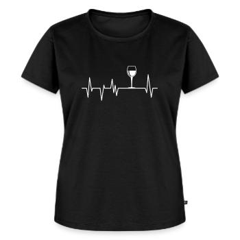 Wein - Frauen Premium Bio T-Shirt - Schwarz - Vorne - Selfina (174cm)