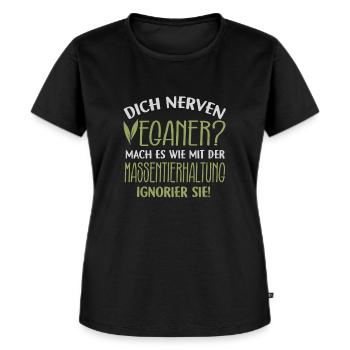 Veganer Vegan Vegetarier Veganismus Vegetarisch - Frauen Premium Bio T-Shirt - Schwarz - Vorne - Selfina (174cm)