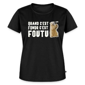 Réchauffement climatique ours climat - T-shirt Premium bio Femme - noir - Devant - Selfina (174cm)