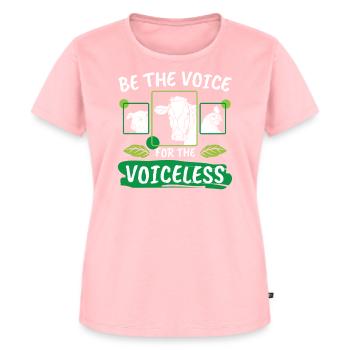 Vegan Animal Free Be the voice for the voiceless - Women's Premium Organic T-shirt - rose - Front - AI Model Female 172 dark (172cm)