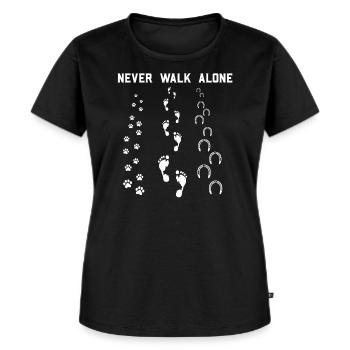 Never Walk Alone Dog Horse - Women's Premium Organic T-shirt - black - Front - Selfina (174cm)