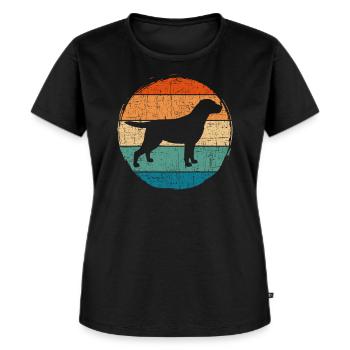 Retro Labrador Retriever Vintage Hundeliebhaber - Frauen Premium Bio T-Shirt - Schwarz - Vorne - Selfina (174cm)