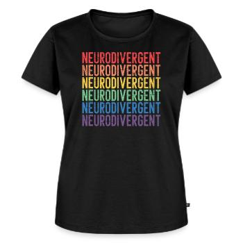 Neurodiversität Neurodiversity Regenbogen ADHS - Frauen Premium Bio T-Shirt - Schwarz - Vorne - Selfina (174cm)