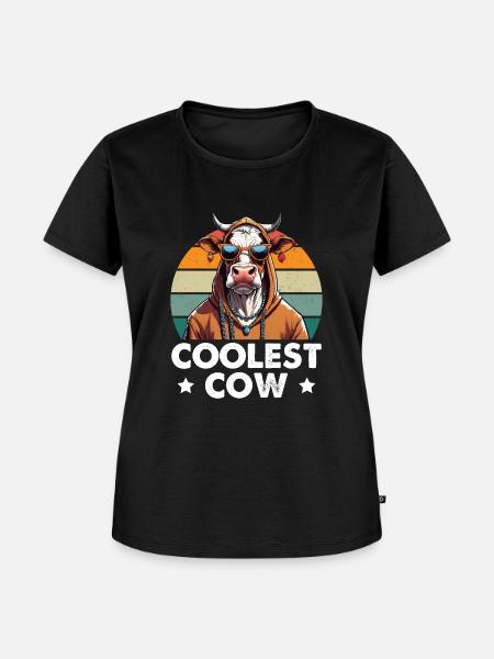 Coolest Cow - Frauen Premium Bio T-Shirt - Schwarz