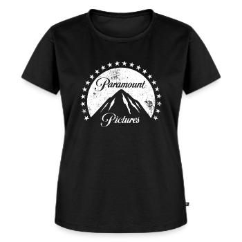 Paramount Pictures Logo Blanc De Style Vintage - T-shirt Premium bio Femme - noir - Devant - Selfina (174cm)