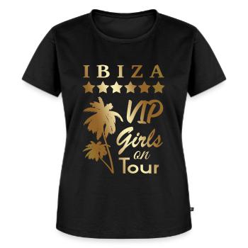 IBIZA VIP GIRLS ON TOUR - Frauen Premium Bio T-Shirt - Schwarz - Vorne - Selfina (174cm)