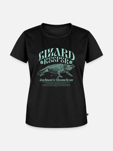 Jackson's Chamäleon Echsenhalter - Frauen Premium Bio T-Shirt - Schwarz