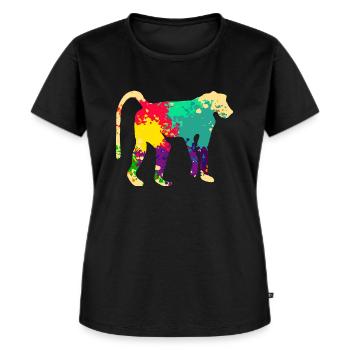 Bunter Pavian - Frauen Premium Bio T-Shirt - Schwarz - Vorne - Selfina (174cm)