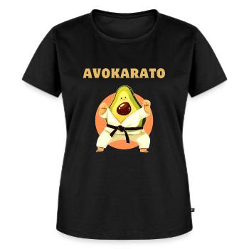 Avokarato - Avocado Design - T-shirt Premium bio Femme - noir - Devant - Selfina (174cm)