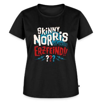 Die Drei ??? Skinny Norris - Frauen Premium Bio T-Shirt - Schwarz - Vorne - Selfina (174cm)