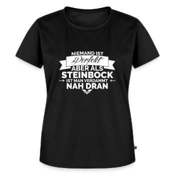 STERNZEICHEN STEINBOCK - Frauen Premium Bio T-Shirt - Schwarz - Vorne - Selfina (174cm)