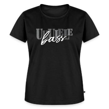 Ukulele Bass schwarz-weiß - Frauen Premium Bio T-Shirt - Schwarz - Vorne - Selfina (174cm)
