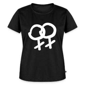 symbole de sexe féminin lesbienne - Lesbiennes Lesbiennes W - T-shirt Premium bio Femme - noir - Devant - Selfina (174cm)
