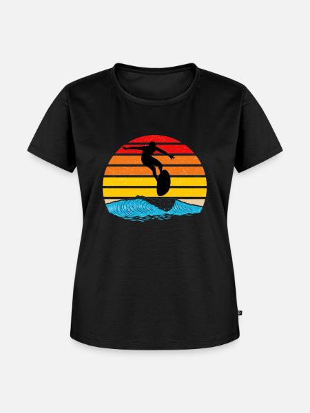 Surfen - Frauen Premium Bio T-Shirt - Schwarz