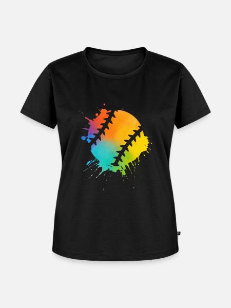 Baseball Spieler Baseballer Farbklecks - Frauen Premium Bio T-Shirt - Schwarz