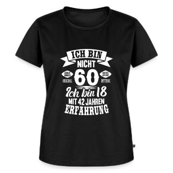 60. Geburtstag Ich bin nicht 60 Jahre - Frauen Premium Bio T-Shirt - Schwarz - Vorne - Selfina (174cm)