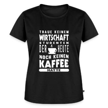 Wirtschaft Student Kaffee BWL Studenten VWL - Frauen Premium Bio T-Shirt - Schwarz - Vorne - Selfina (174cm)