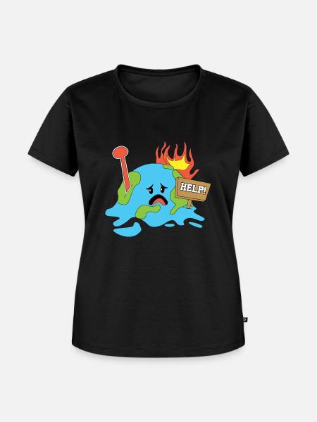 Climate Change Earth Help - Frauen Premium Bio T-Shirt - Schwarz