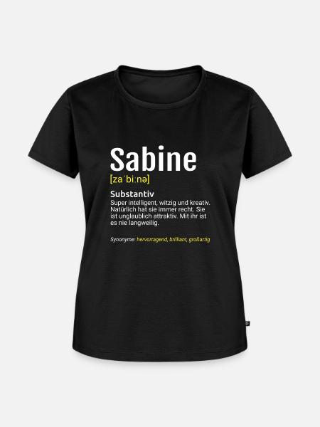 Sabine Name Definition - Frauen Premium Bio T-Shirt - Schwarz