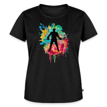 Eishockey Spieler - Frauen Premium Bio T-Shirt - Schwarz - Vorne - Selfina (174cm)