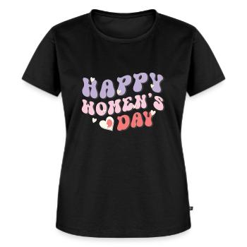 Happy Women's Day - Women's Premium Organic T-shirt - black - Front - Selfina (174cm)