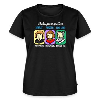 Shakespeare Zitat Spoiler Hamlet Lehrer Geschenk - Frauen Premium Bio T-Shirt - Schwarz - Vorne - Selfina (174cm)