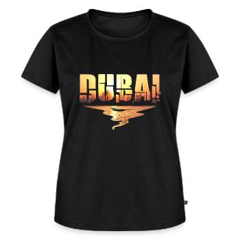 Dubai Skyline T-Shirt Sunset Burj Khalifa - Women's Premium Organic T-shirt - black - Front - Selfina (174cm)