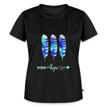 Hope - Frauen Premium Bio T-Shirt - Schwarz - Vorne - Selfina (174cm)