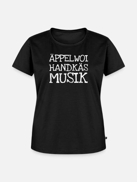 Äppelwoi Handkäs Musik - Frauen Premium Bio T-Shirt - Schwarz