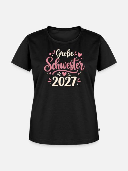 Große Schwester 2027 Babyankündigung Geschenk - Frauen Premium Bio T-Shirt - Schwarz